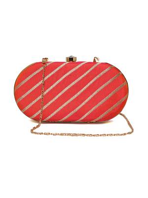 Red Traditional Clutch Box With Chain Strap 1