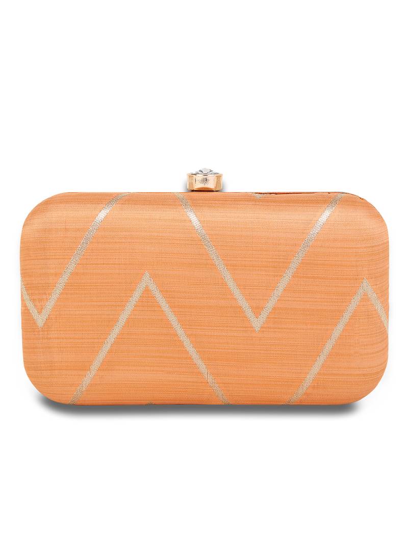 Zic Zac Pink Fashion Clutch With Chain Strap