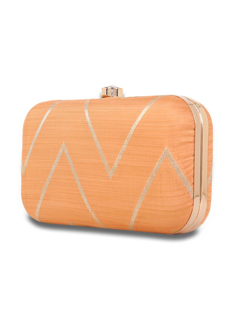 Zic Zac Pink Fashion Clutch With Chain Strap