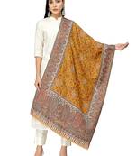 Paisan Mustard & Multi Double Beam Kaani Paisely Polyester Modal Stole
