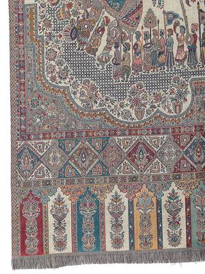Anekaant Tribal Beige & Multi Double Beam Kaani Ethnic Motifs Polyester Modal Shawl 4