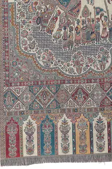 Anekaant Tribal Beige & Multi Double Beam Kaani Ethnic Motifs Polyester Modal Shawl