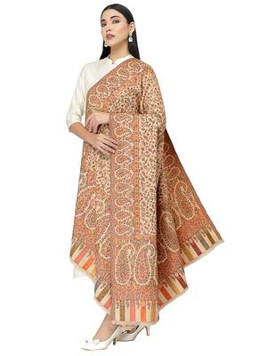 Paisan Beige & Multi Single Kaani Paisely Polyester Modal Shawl 2