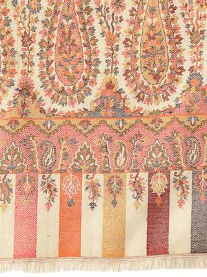 Paisan Beige & Multi Single Kaani Paisely Polyester Modal Shawl 4
