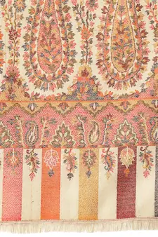 Paisan Beige & Multi Single Kaani Paisely Polyester Modal Shawl