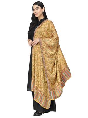 Lush Mustard & Multi Floral Self Design Modal Stole 2