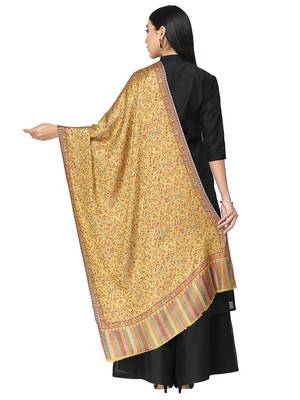 Lush Mustard & Multi Floral Self Design Modal Stole 3