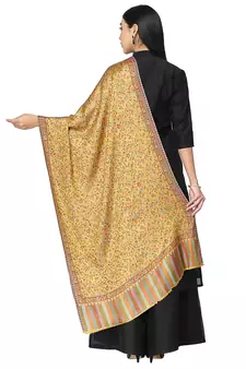 Lush Mustard & Multi Floral Self Design Modal Stole
