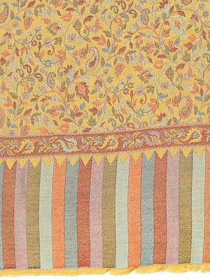 Lush Mustard & Multi Floral Self Design Modal Stole 4