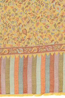 Lush Mustard & Multi Floral Self Design Modal Stole