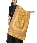 Paisan Yellow & Multi Paisely Self Design Modal & Lurex Stole