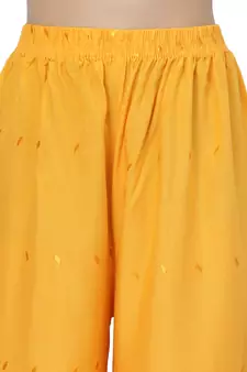 Mustard Cotton Lycra Solid Chicken Palazzos