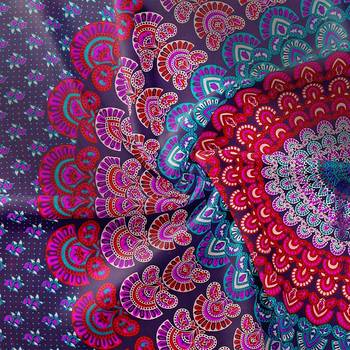 UniqChoice Purple Color 100% Cotton Badmeri Printed King Size Bedsheet With 2 Pillow Cover(D-1010NPurple) 4