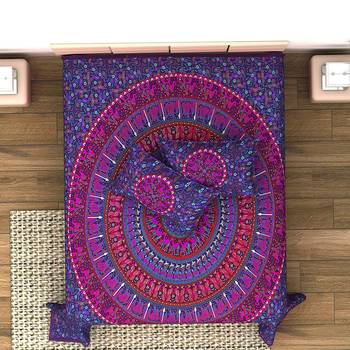 UniqChoice Purple Color 100% Cotton Badmeri Printed King Size Bedsheet With 2 Pillow Cover(D-1022NPurple) 3