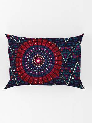 UniqChoice Purple Color 100% Cotton Badmeri Printed King Size Bedsheet With 2 Pillow Cover(D-1047NPurple) 5