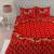 UniqChoice Red Color 100% Cotton Badmeri Printed King Size Bedsheet With 2 Pillow Cover(D-2009NRed)