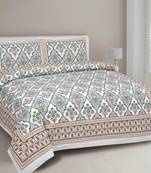 UNIQCHOICE 180 TC Grey Color Floral Printed King Size Bedsheet With 2 Pillow Cover (ELEG-10-Grey)