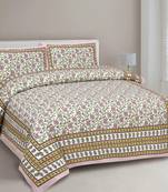 UNIQCHOICE 180 TC Purple Color Floral Printed King Size Bedsheet With 2 Pillow Cover (ELEG-29-Purple)