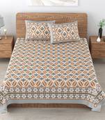 UniqChoice 180 TC Grey Color Floral Printed King Size Bedsheet With 2 Pillow Cover (ELEG-47-Grey)