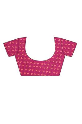 Orange Pink Bandhani printed chiffon saree with blouse 4