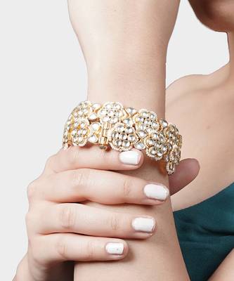 Gold Plated Kundan Bangle Set 1