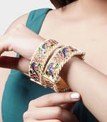 Gold Plated Kundan Bangle Set