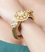 Gold Plated Kundan Kada Bangle