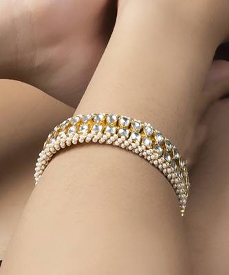 Gold Plated Kundan Bangle Set 1