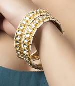 Gold Plated Kundan Bangle Set