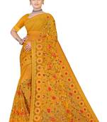 Multicolor Embroidered Net Saree With Blouse