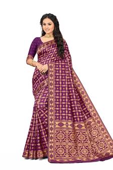 Multicolor Embroidered Art Silk Saree With Blouse