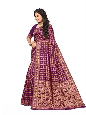 Multicolor Embroidered Art Silk Saree With Blouse 2