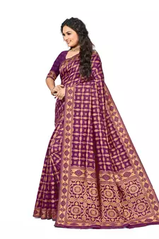 Multicolor Embroidered Art Silk Saree With Blouse