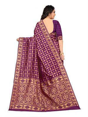 Multicolor Embroidered Art Silk Saree With Blouse 3