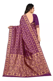 Multicolor Embroidered Art Silk Saree With Blouse