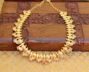 Gold plated mango pink necklace 1