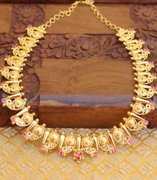 Gold plated mango pink necklace