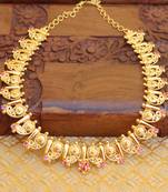 Gold plated mango pink necklace