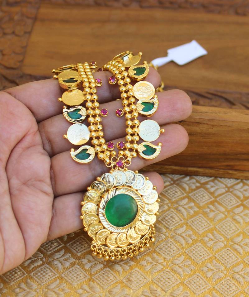 Kerala Traditional temple green mango necklace