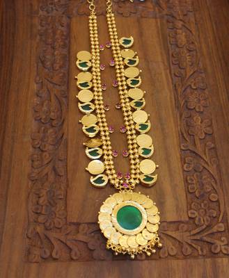 Kerala Traditional temple green mango necklace 3