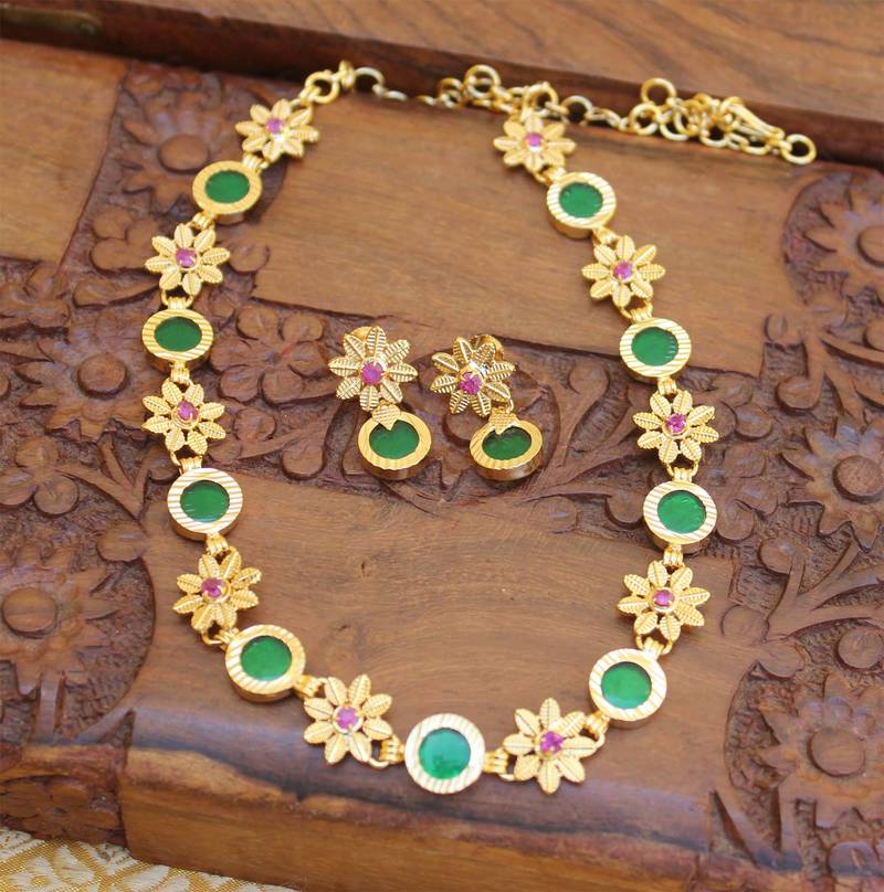 Kerala Traditional temple green  necklace