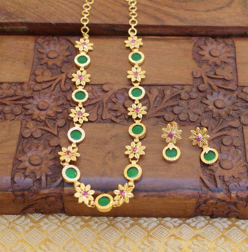 Kerala Traditional temple green  necklace