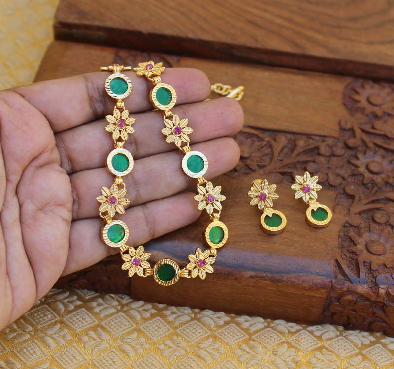Kerala Traditional temple green  necklace