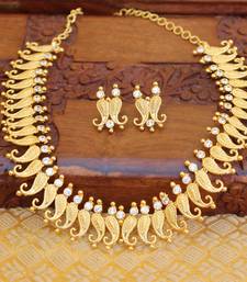 Kerala Traditional Mango gold plated necklace set