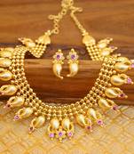 Kerala Traditional Mango gold plated necklace set