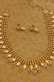 Kerala Traditional Mango gold plated necklace set