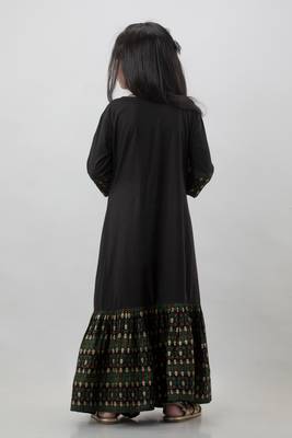 Girl Emblished Anarkali Black Gown in Rayon 2