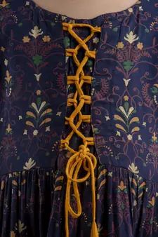 Girl Paisley Anarkali Blue Gown in Rayon