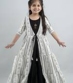 Girl Paisley Anarkali Multicolor Gown in Rayon