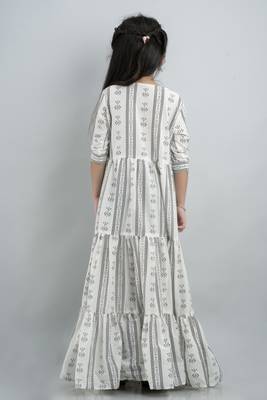 Girl Paisley Anarkali Multicolor Gown in Rayon 2